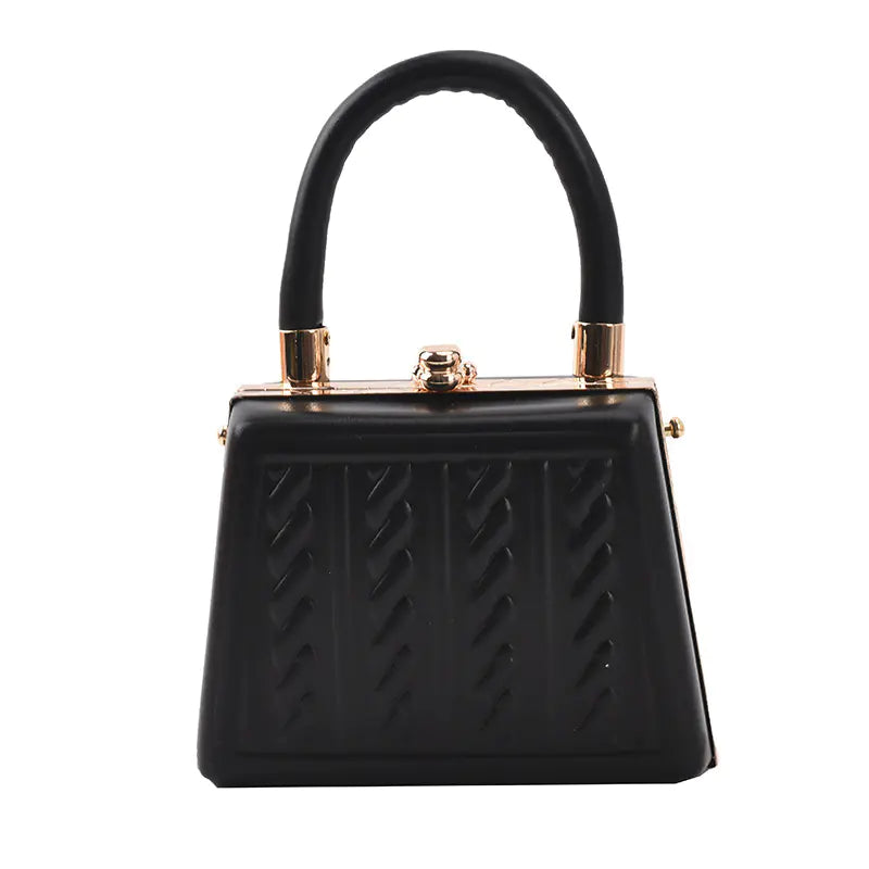 Simple Casual Women's Shoulder Handbag with Clip Twist