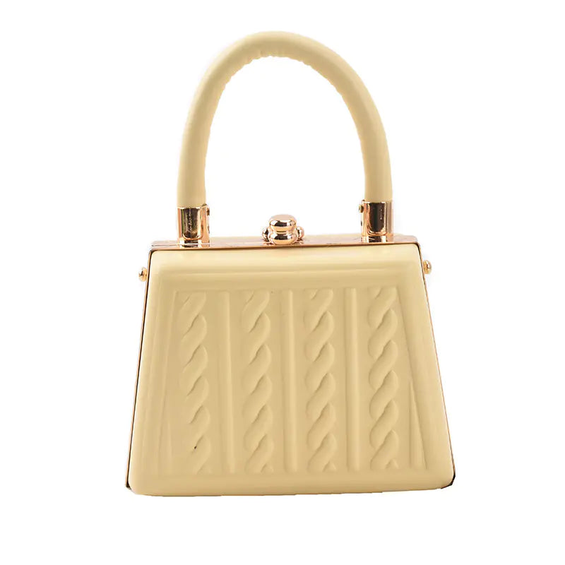 Simple Casual Women's Shoulder Handbag with Clip Twist