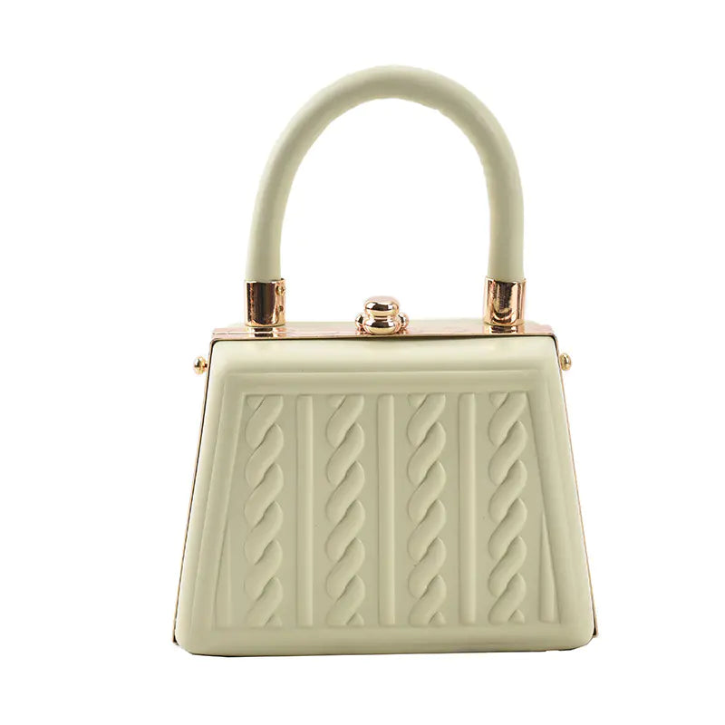 Simple Casual Women's Shoulder Handbag with Clip Twist