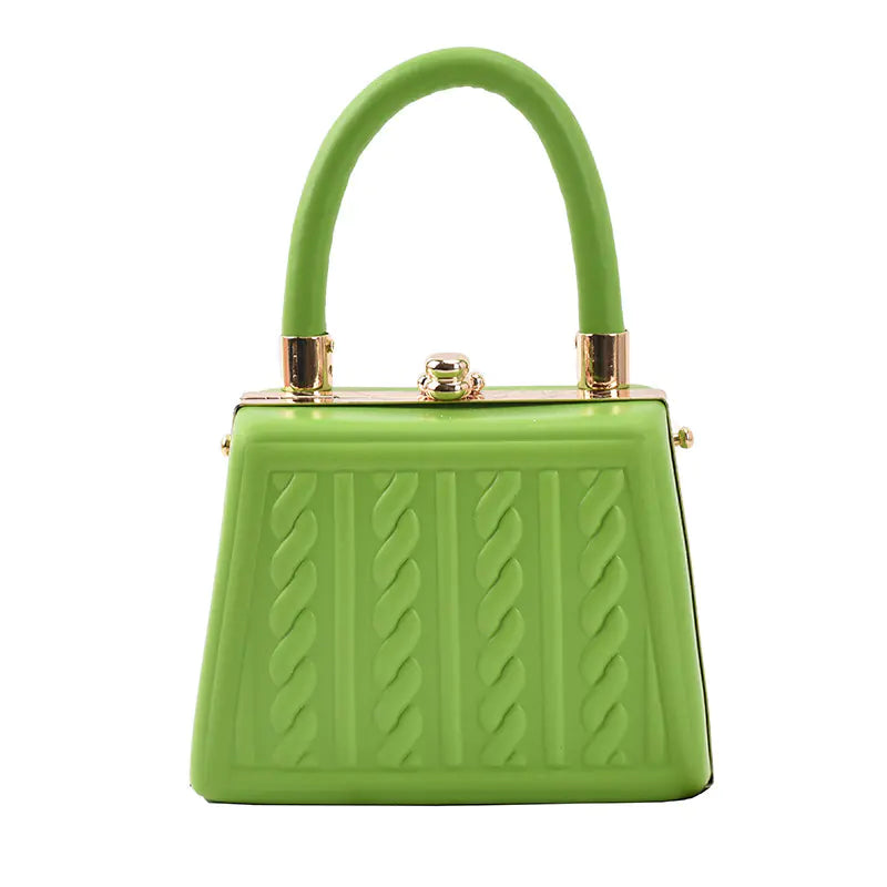 Simple Casual Women's Shoulder Handbag with Clip Twist