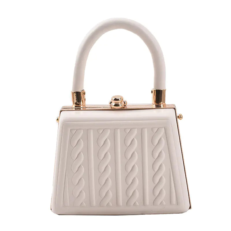 Simple Casual Women's Shoulder Handbag with Clip Twist