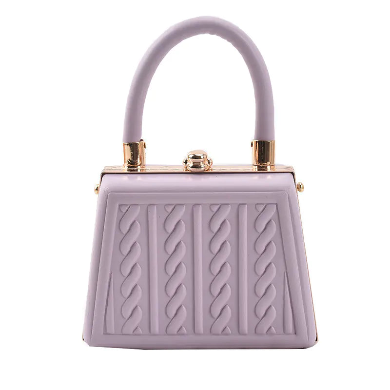 Simple Casual Women's Shoulder Handbag with Clip Twist