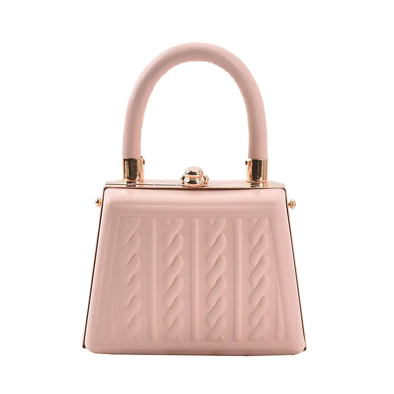 Simple Casual Women's Shoulder Handbag with Clip Twist